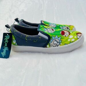 NWT Rick and Morty Canvas Slip-On Shoes